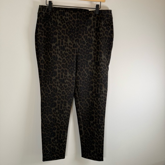 Soft Surroundings Ponte Leopard Print Pull On Full Length Leggings Pants PL NWT - Picture 1 of 5